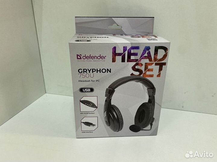 Наушники Проводные Накладные Defender Gryphon 750U