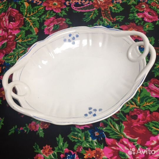 Антикварное блюдо сухарница Дулево