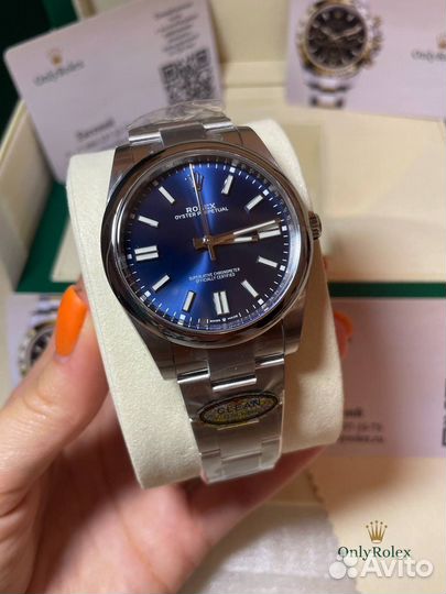 Часы Rolex oyster perpetual blue dial оригинал