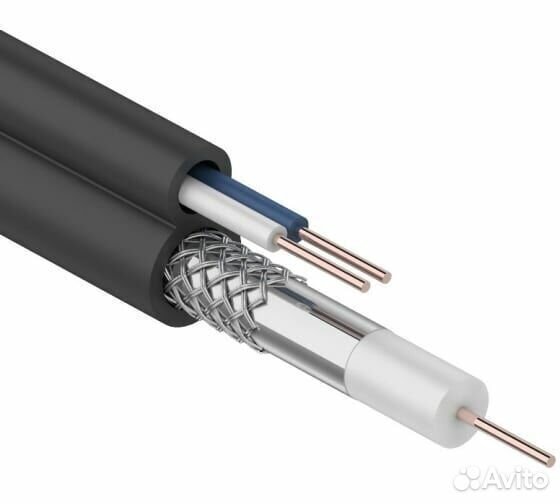 Кабель кксв-П+2х0,5 мм, 100 м, черный, rexant