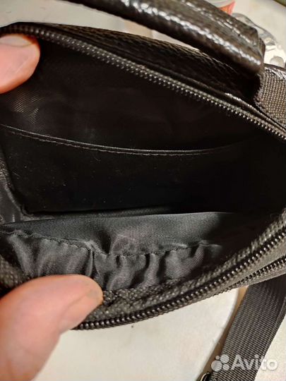 Сумка натуральная кожа мужская 16*14 см