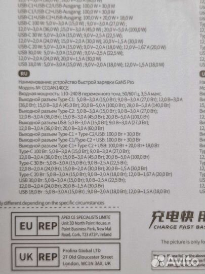 Зарядное устройство Baseus GAN5 Pro 140W