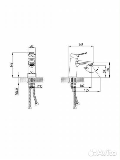 Смеситель для раковины Iddis Shape shpsb00i01