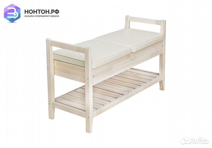 Банкетка Н бук / экокожа бежевая