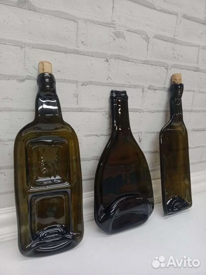 Бутылки плавленые (фьюзинг) Подарок