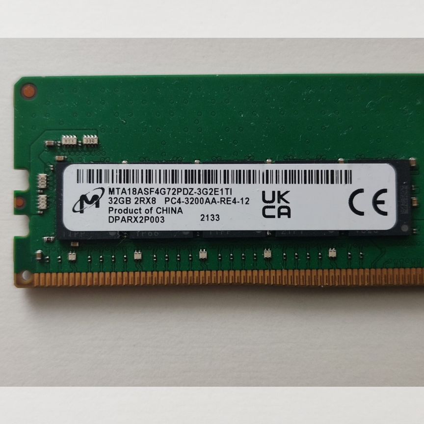 [PC4-3200] 32 Gb 3200 2rx4 / 2rx8 Rdimm Micron, Склад 8 Шт Pc4-3200