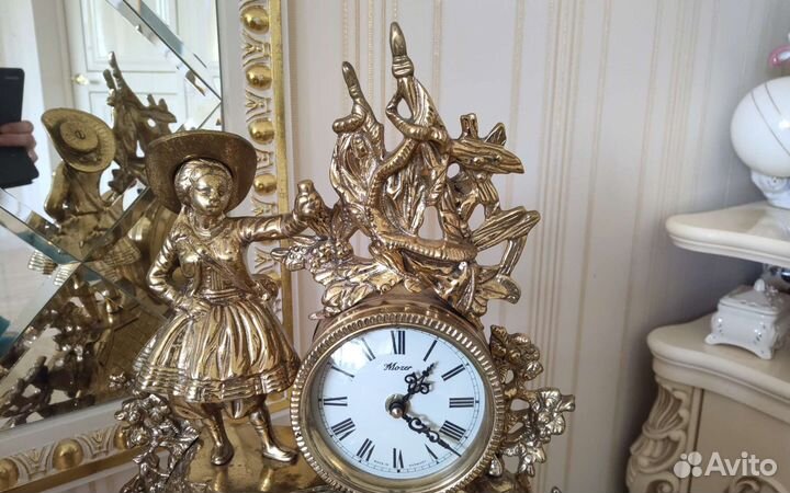 Часы каминные бронза