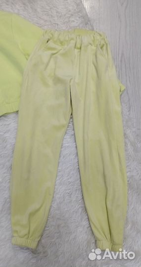 Шикарный велюровый лимонный комплект 140-146 см