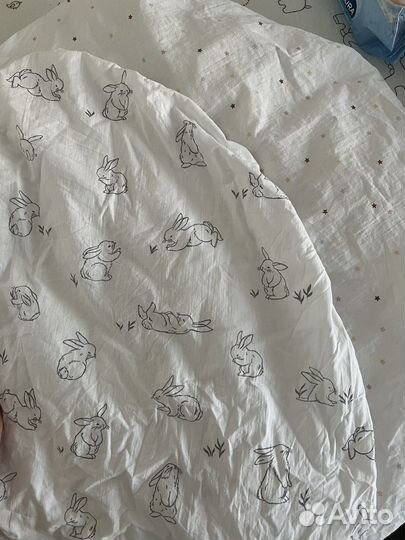 Простынь на резинке круглая для детской кроватки