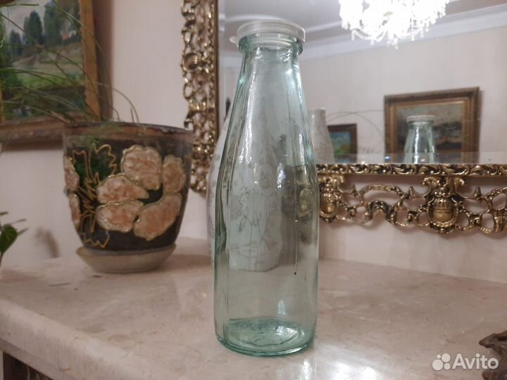 Молочная бутылка СССР с крышкой