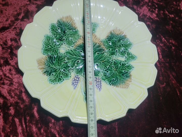 Тарелка Блюдо Фруктовница Фаянс Виноград Лоза