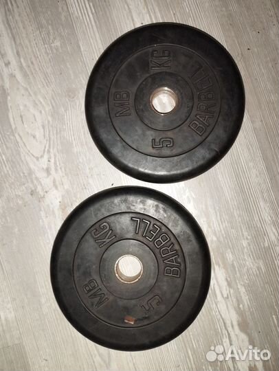 Блины для штанги 5 кг 2шт