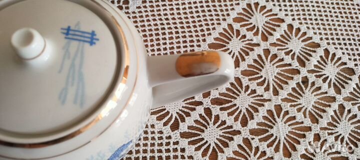 Чайный сервиз СССР Зима Домики Вербилки