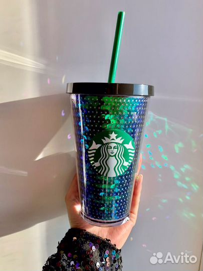 Стакан Starbucks с трубочкой
