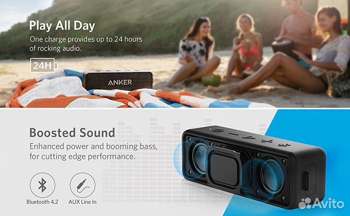 Защищенная колонка Anker Soundcore 2 -Гарантия