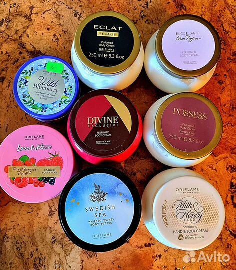 Лосьон для тела, крем, масло Oriflame, Avon
