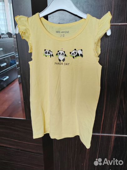 Летние платья, футболки, штаны на девочку 128