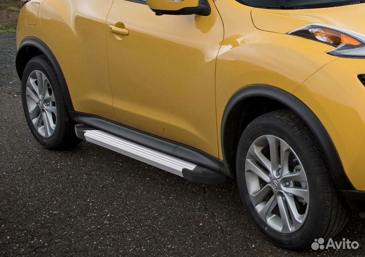 Пороги Подножки Nissan Juke Fwd 2010-14-16 Silver