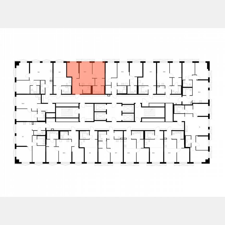 2-к. квартира, 52,5 м², 18/31 эт.