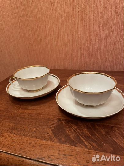 Чайная пара Дулево, фарфор, СССР