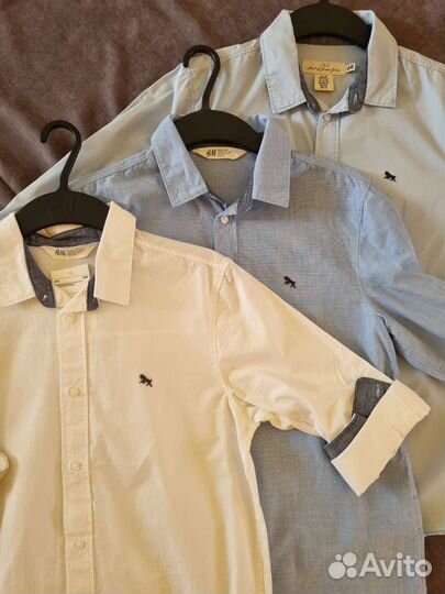 Рубашки 164 H&M новые комплект 3 шт