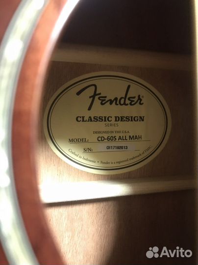 Акустическая гитара fender cd 60s ALL MAH