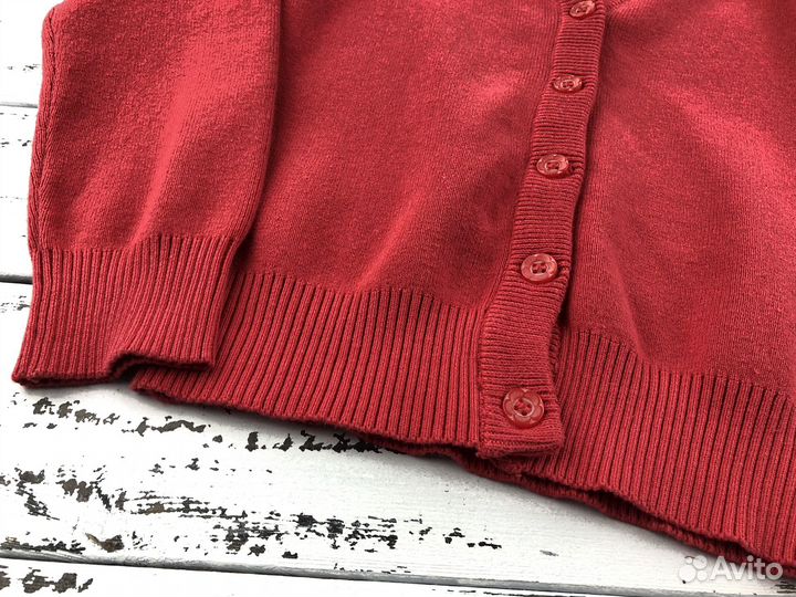 Кардиган кофта для девочки красная теплая