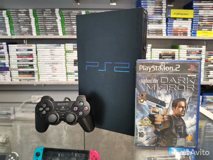 Sony PS2 Fat + Syphon Filter Dark Mirror