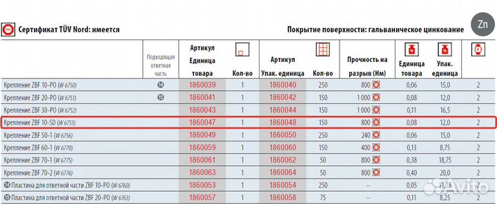 Стремянка для петля крепления груза прицепа ZBF10