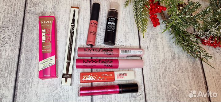 Матовая помада nyx, тушь для бровей