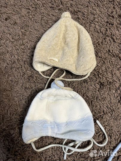 Шапки для мальчика и девочки 44 46 47 (0-9 м
