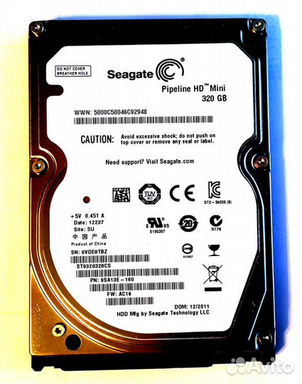 Жесткий диск 2.5 SATA 320Gb Seagate ST9320328CS
