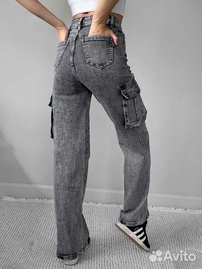 Джинсы карго женские