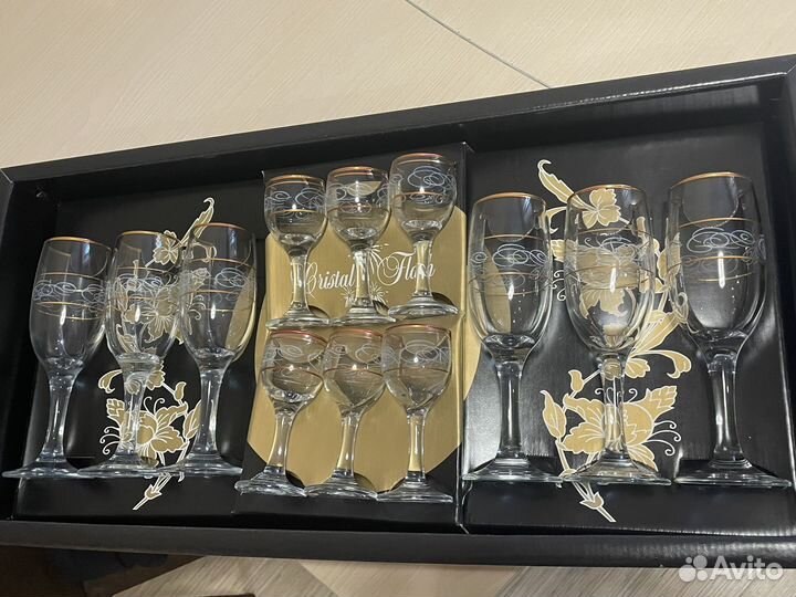 Набор бокалов и рюмок Гусь-Хрустальный
