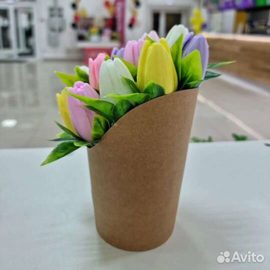 Мыло ручной работы/ Букет из мыла Тюльпаны