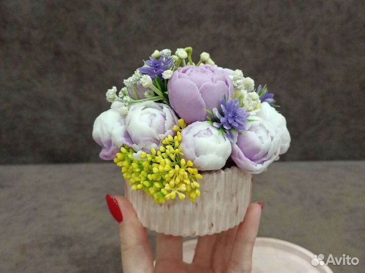 Мыло ручной работы в шкатулке из гипса