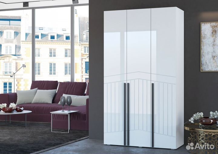 Шкаф 3-дверный глянец Белла