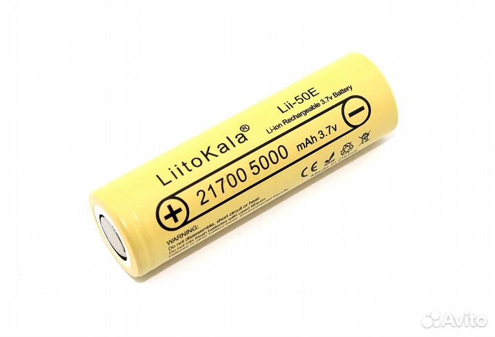 Аккумулятор типа 21700 Li-Ion LiitoKala Lii-50E 5000mAh, 3.7V