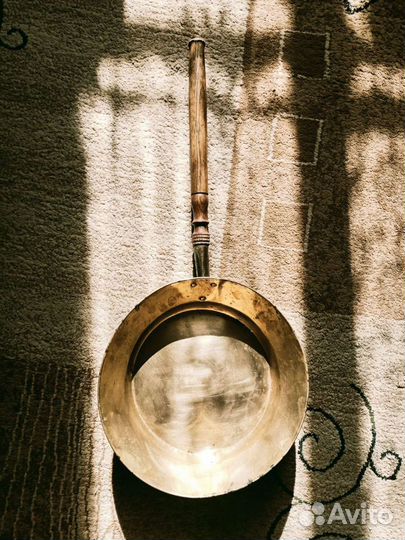 Старинный латунный тазик для варки варенья. Клеймо