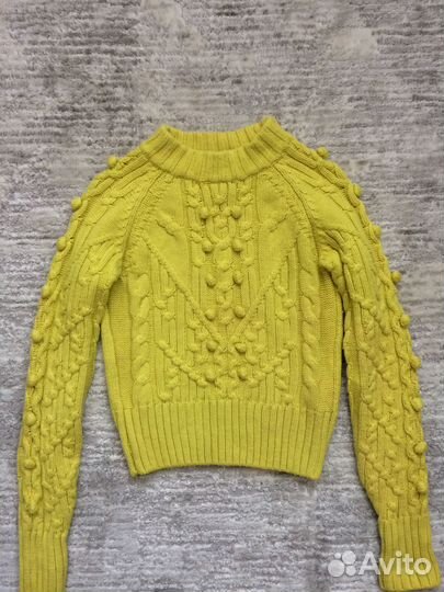 Вязаный свитер с помпонами H&M 40 42 XS