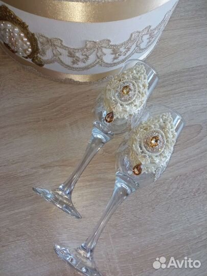 Свадебный набор. Казна + фужеры