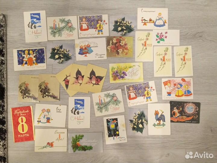 Маленькие открытки СССР чистые