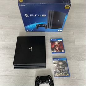 Sony PS4 pro 1tb. 1 геймпад и 2 диска