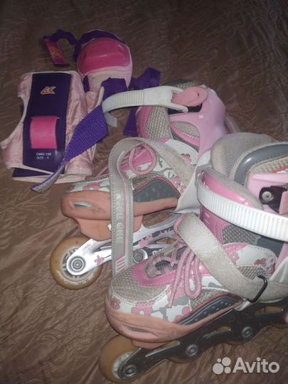 Ролики детские розовые