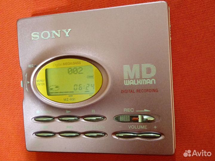 MD walkman digital recording Sony MZ-R91 сиреневый