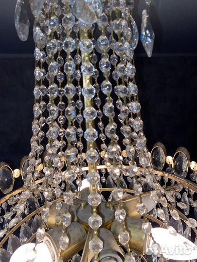 Хрустальная люстра СССР винтажная