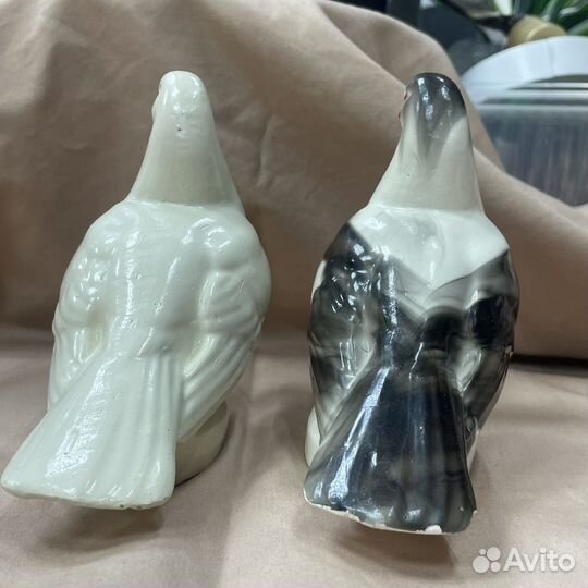 Статуэтки голуби гипс СССР 2шт (сзр)