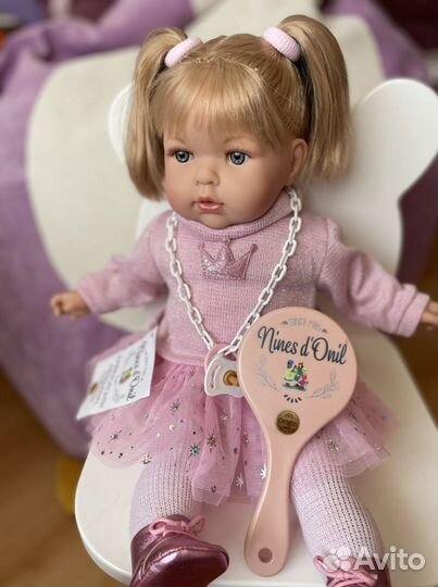 Испанская Кукла мягконабивная nines d’onil 45 с