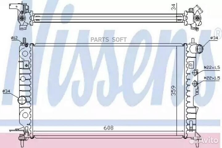 Радиатор охлаждения двс opel vectra (1996) 2.0