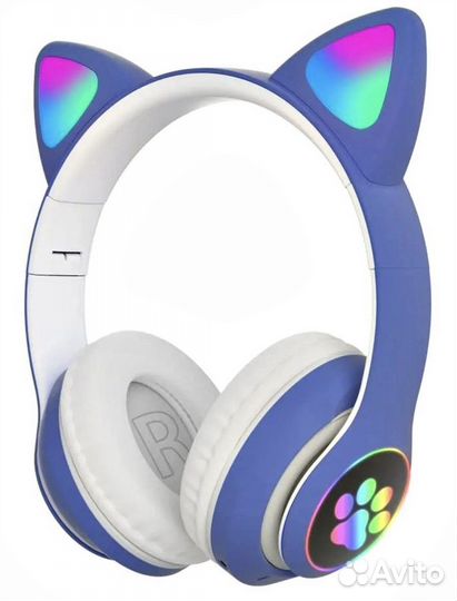 Беспроводные наушники с ушками детские новые